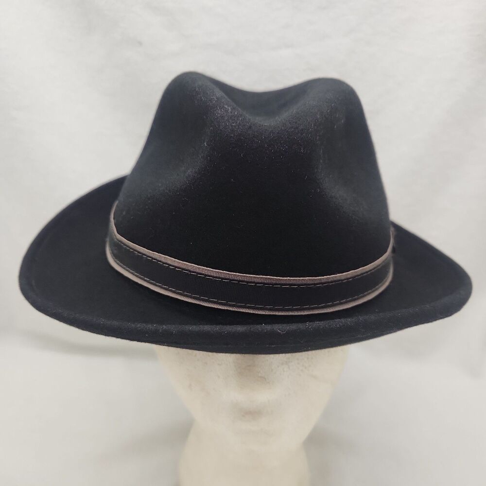 Hat Fedora Country Gentleman Clooney 100% Wool Black Size X-Large WPL5923 VTG